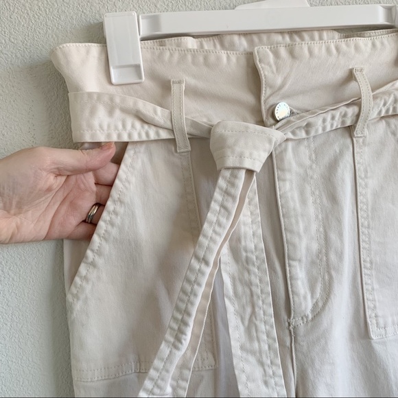 Alice + Olivia Clarissa Paperbag Waist Jeans High Waisted Tie Belt Straight Leg - Picture 8 of 10